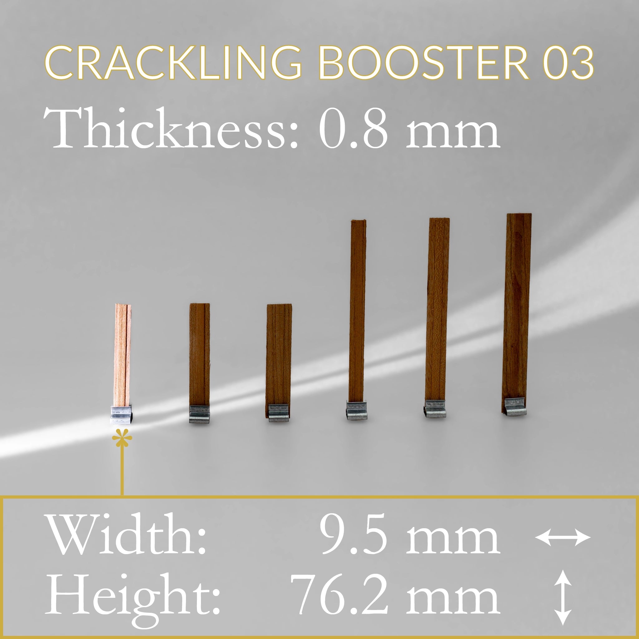 Crackling Booster Wooden Wicks with Clips, 10-Pack