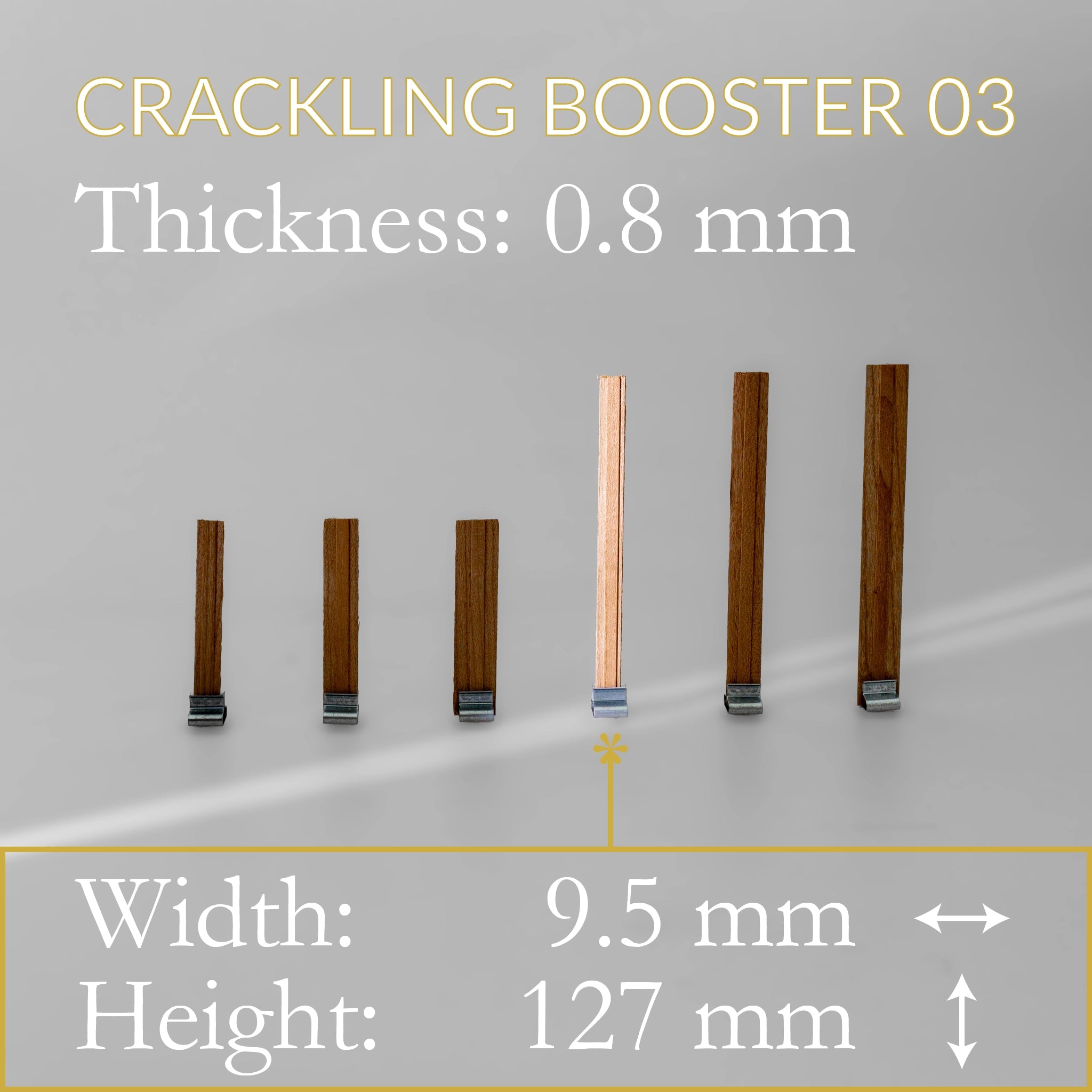Crackling Booster Wooden Wicks with Clips, 10-Pack