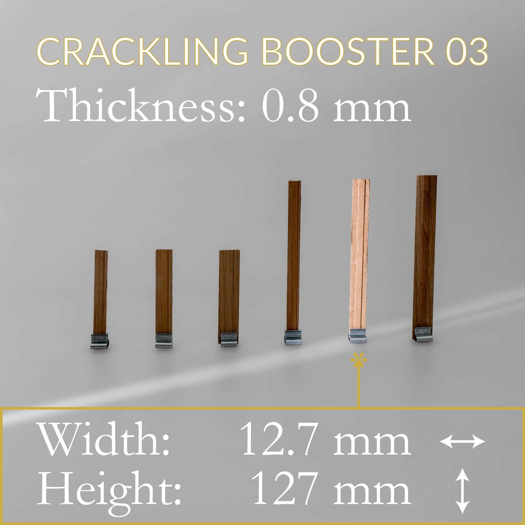 Crackling Booster Wooden Wicks with Clips, 10-Pack