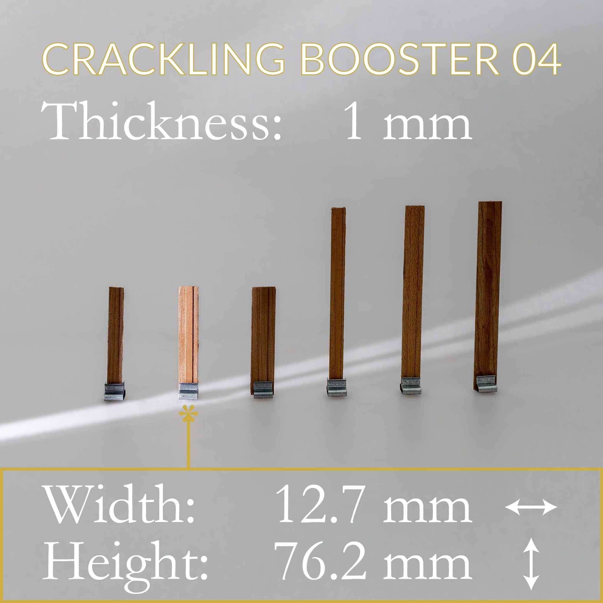 Crackling Booster Wooden Wicks with Clips, 10-Pack