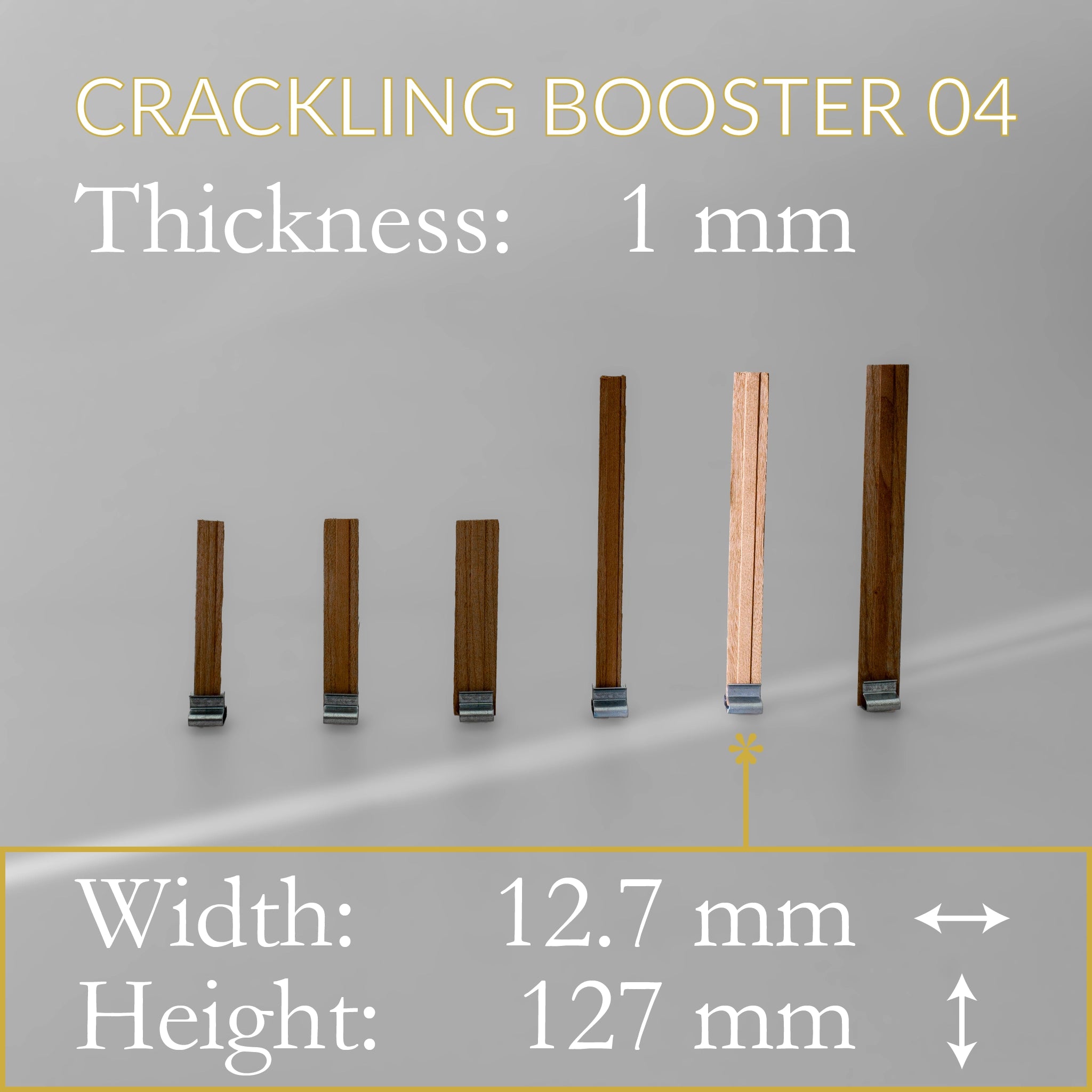 Crackling Booster Wooden Wicks with Clips, 10-Pack