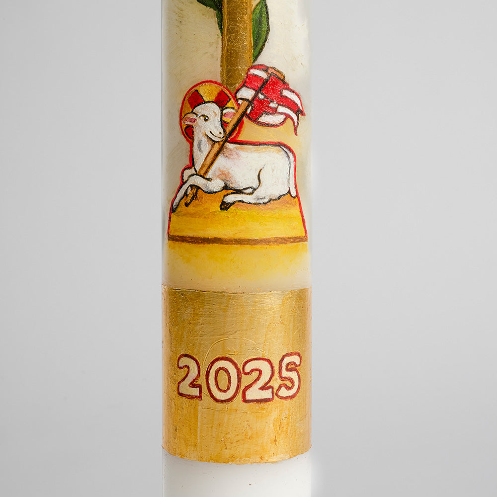 Cero Pasquale "Pasqua di Pace" Foglia d’oro e argento Candele.it