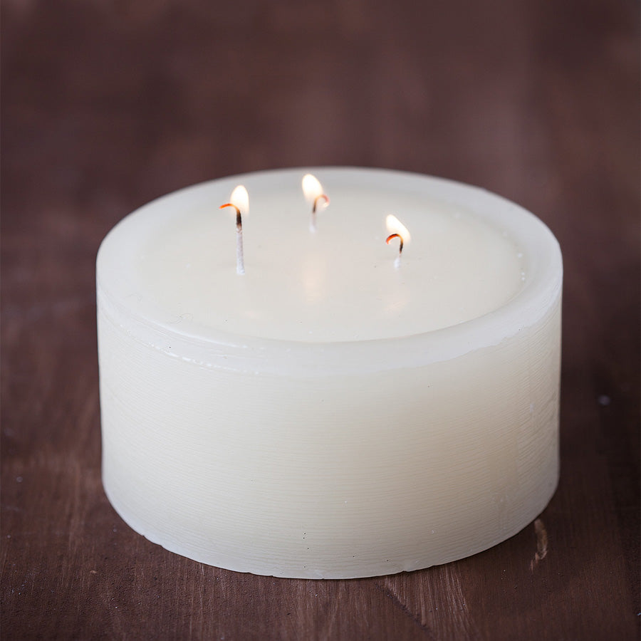 Rustic Marbled Cream Three-Wick Cylindrical Candles
