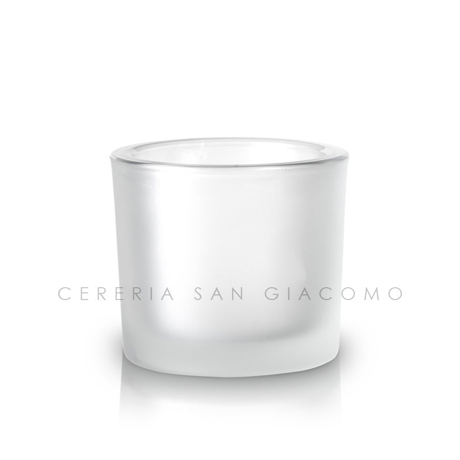 Thick satin glass tumbler Ø90 h 80 mm.