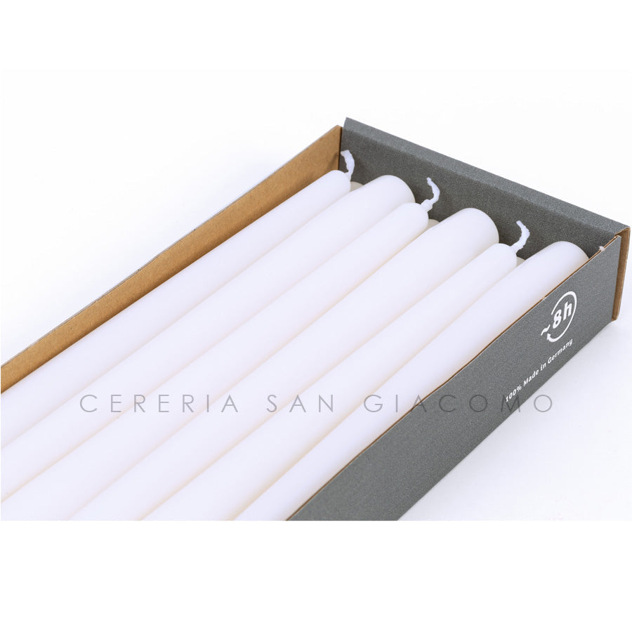 Candele coniche Bianche Ø23 mm. h250 mm. confezione da 12 pezzi Cereria San Giacomo