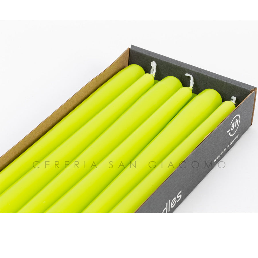 Candele coniche Verde Mela Ø23 mm. h250 mm. confezione da 12 pezzi Cereria San Giacomo