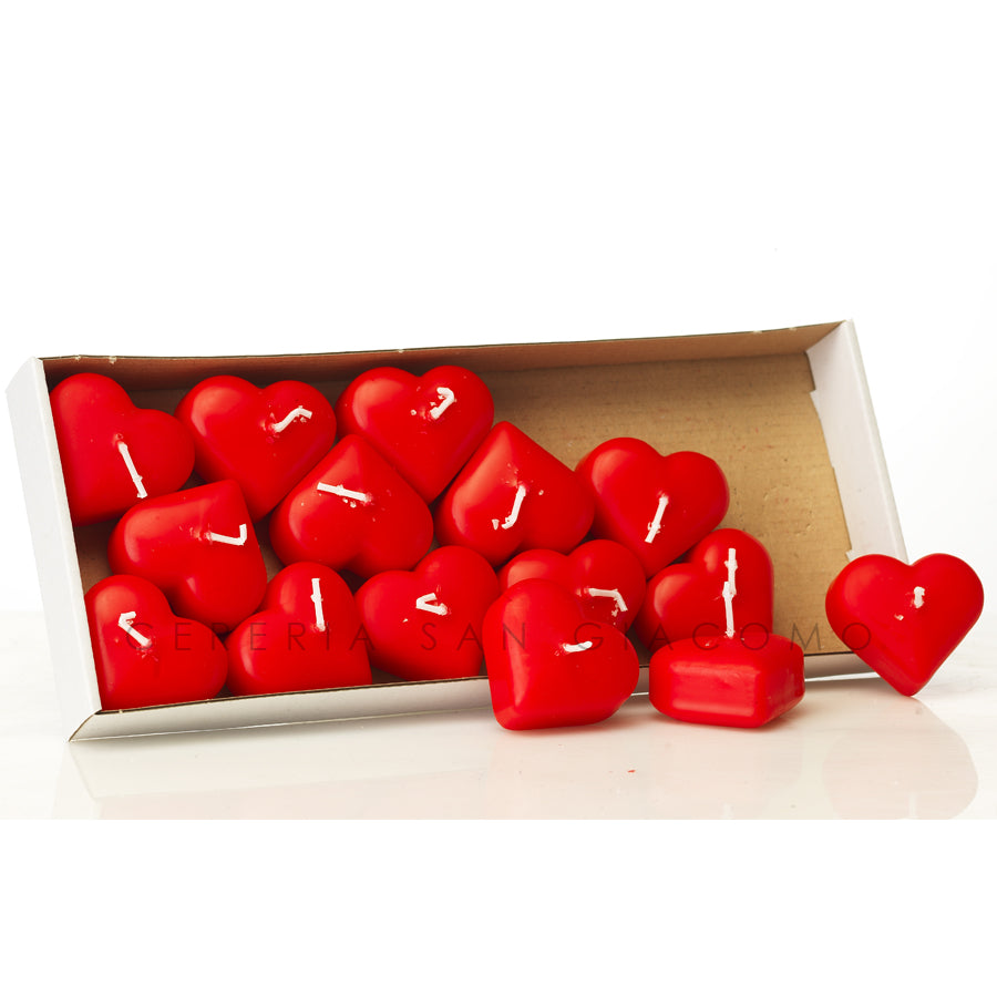Floating heart candles Ø50 mm. lasts 4 hours pack of 15