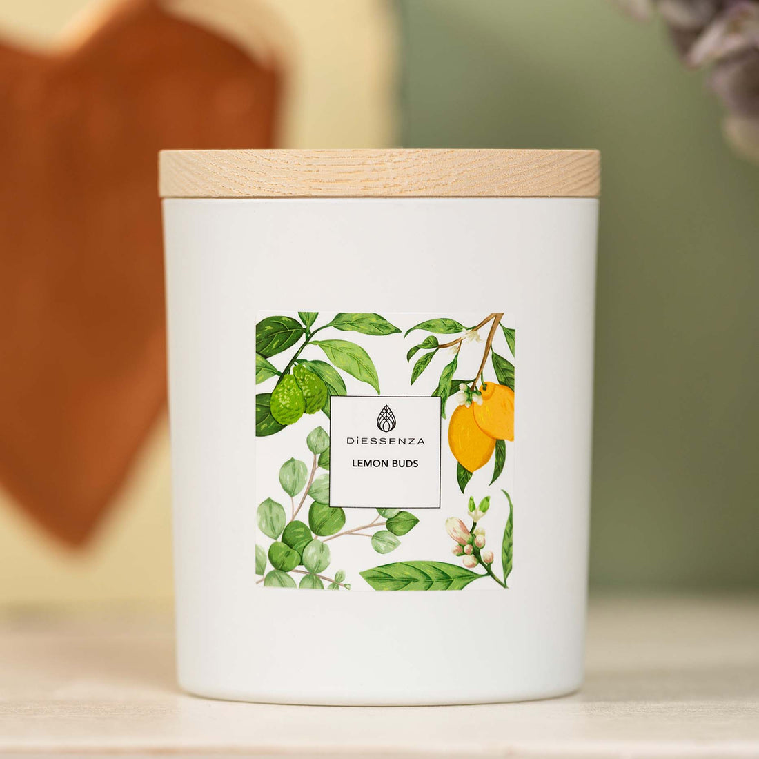 DiEssenza Lemon Buds Wellness - Lemon Buds Soy Candle scented with Essential Oils