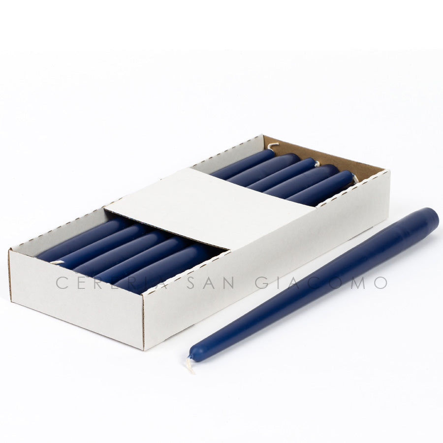 Midnight Blue conical candles 23x300 mm. duration ±10 hours pack of 12 pieces