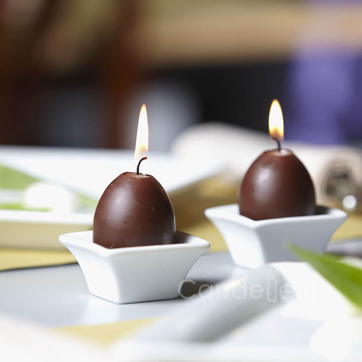 Candele a forma di Uova colore Cioccolato in confezione da 30 pezzi Candele-cereriasangiacomo