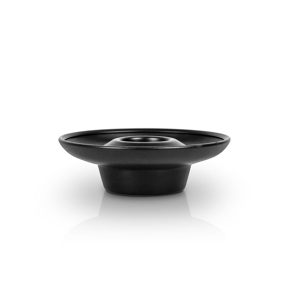 Round candle holder in black iron for taper candles