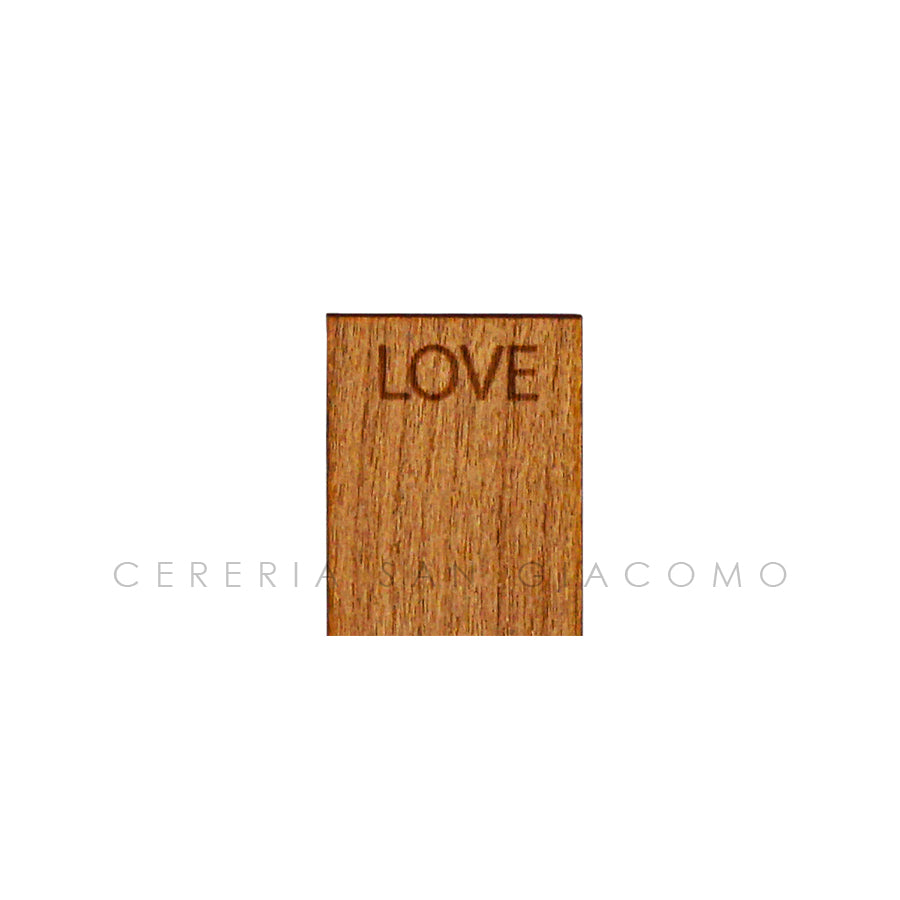 Stoppini in legno &quot;Word WoodWick LOVE&quot; 0.8 mm.