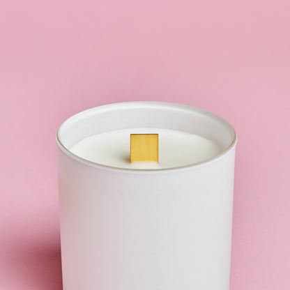 Candela profumata personalizzata Bicchiere Satinato Bianco