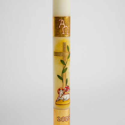 Cero Pasquale "Pasqua di Pace" Foglia d’oro e argento Candele.it