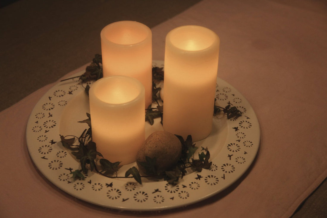 Set di 3 candele a Led con vera cera naturale Candele-cereriasangiacomo