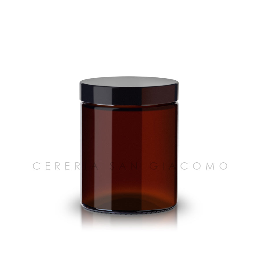 150g amber glass vase. Ø65 mm. h 83 mm. with Urea cap