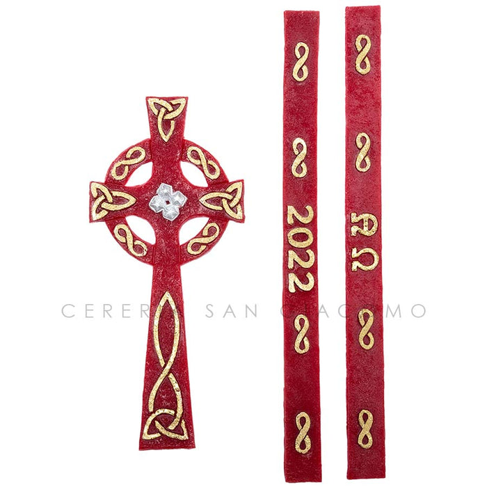"Croce Santa Trinità" Decorazione in cera in rilievo per cero Pasquale