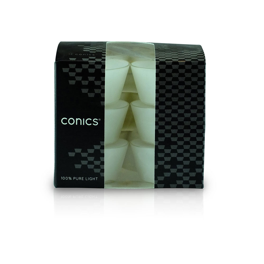 Lumini &quot;Conics&quot; contenitore Bianco durata 7 ore confezione da 12