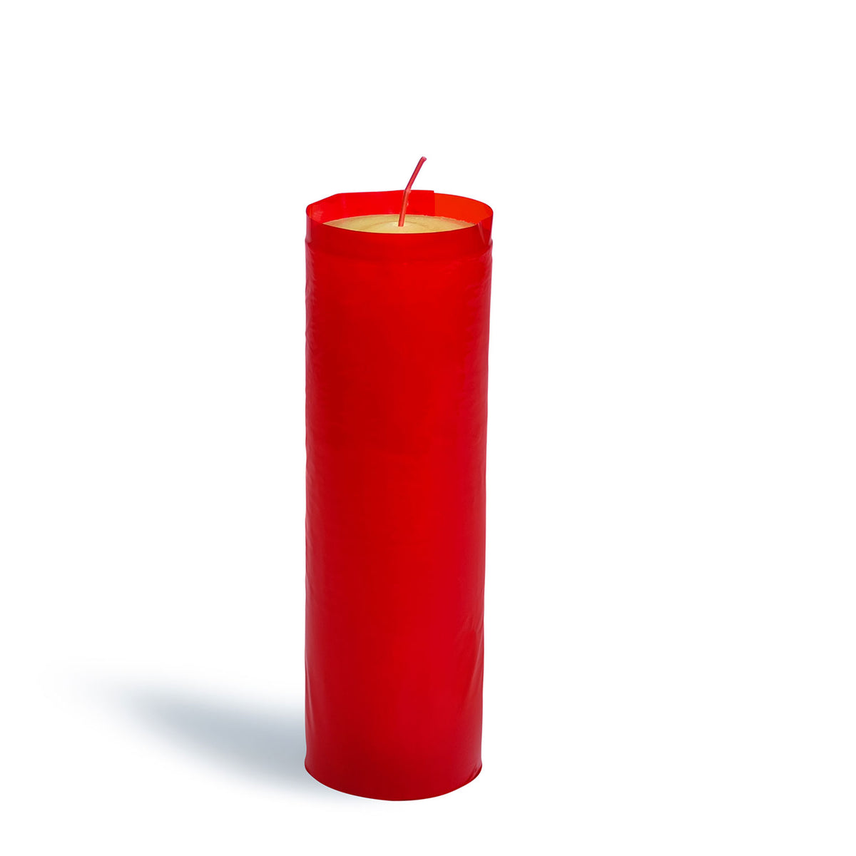 Wöchentliche liturgische Kerze für die Lampe des Heiligen, in rotes Pa – Cereria San Giacomo